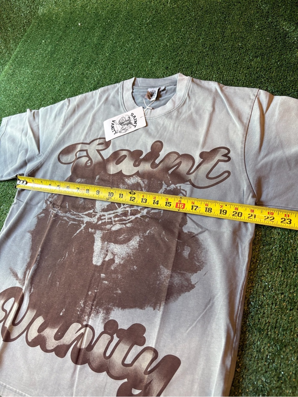 Vanity Gray Graphic 'Saint Vanity' Short Sleeve Tee - Picture 6 of 9